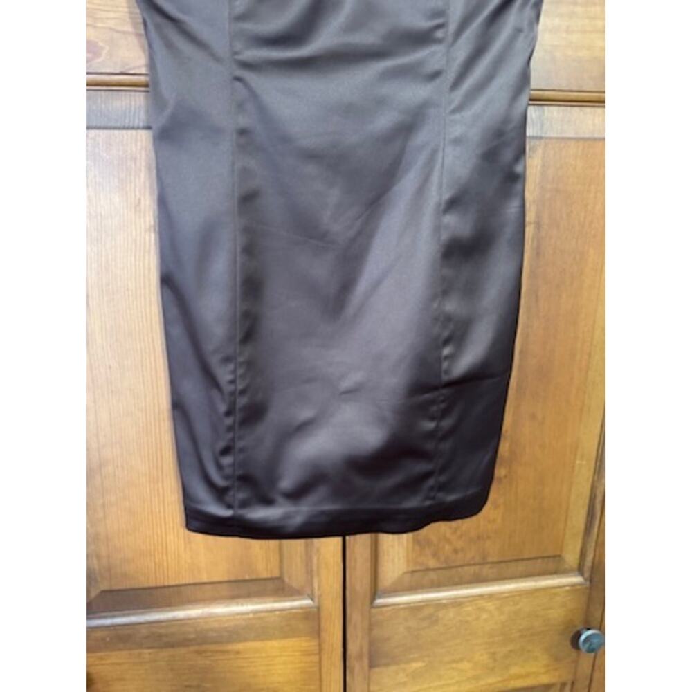 Wilfred Aritzia Cocoa Brown Shine Satin Square Neck Mini Dress Quiet Luxury SZ 6 - Picture 4 of 12